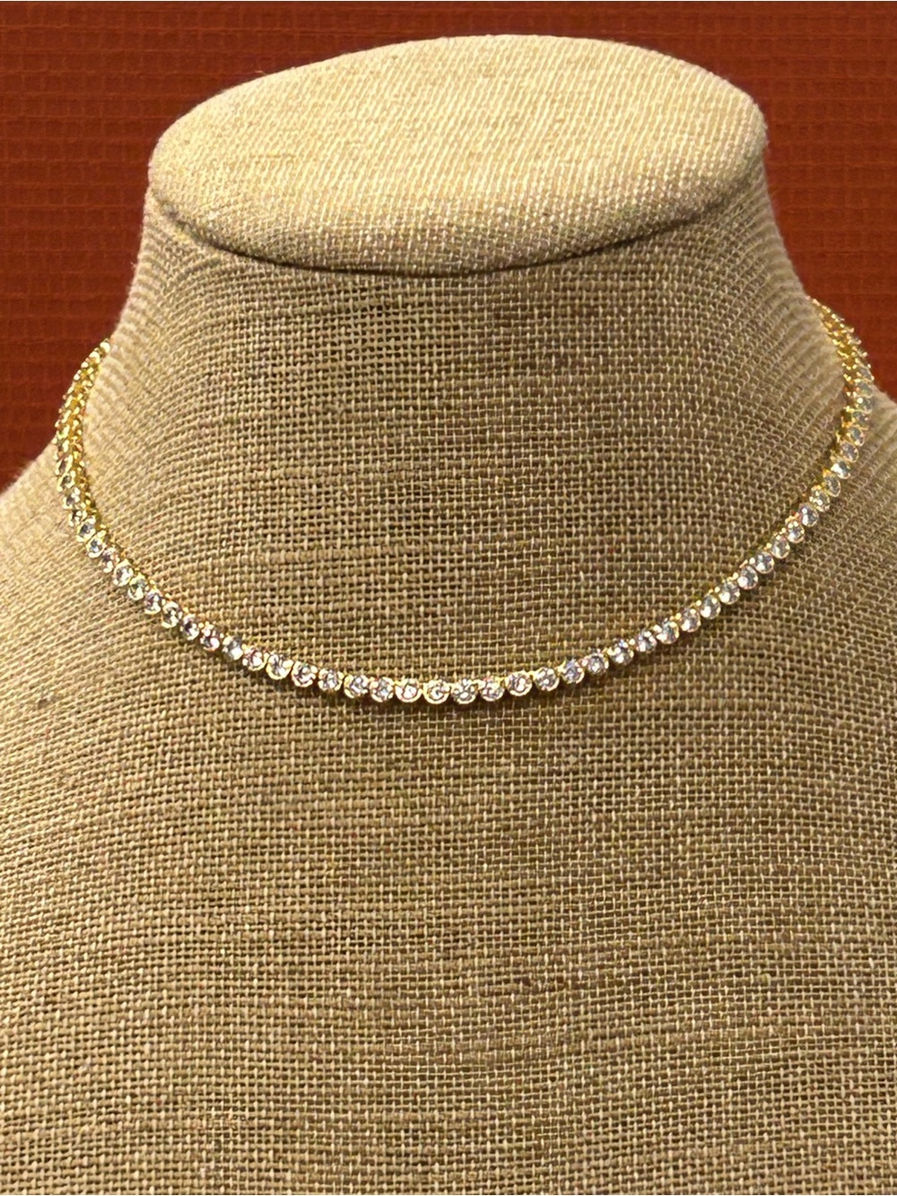 Gold Crystal Tennis Necklace - Women Jewelry